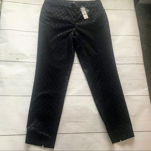 White House Black Market Black Jacquard Pants 6R